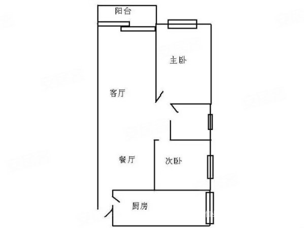 曙光花苑2室2厅1卫95㎡南北57万