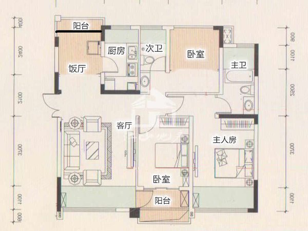 南宁青秀凤岭北荣和大地一组团花园里荣和大地一组团花园中心位置