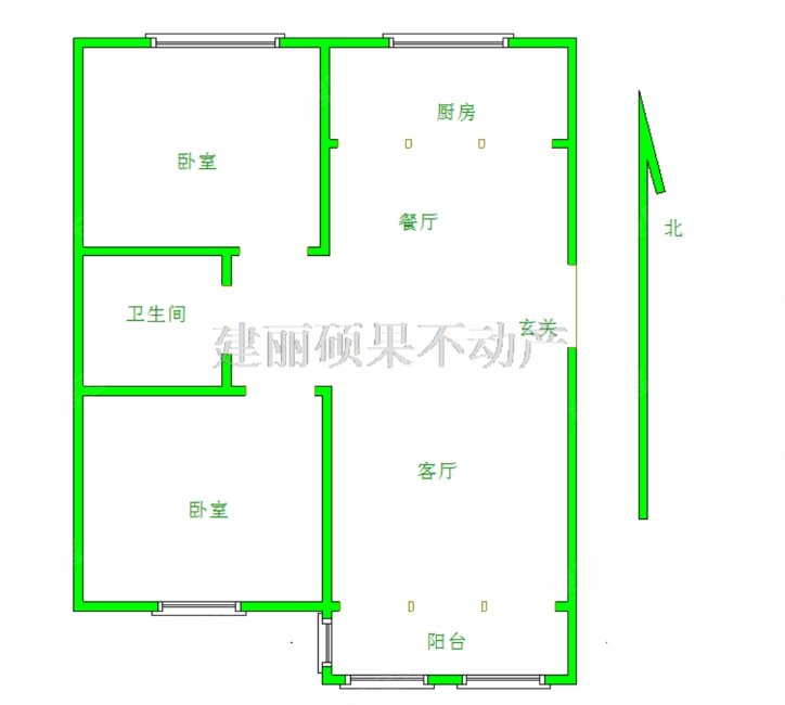 哥本哈根2室2厅1卫102.91㎡南北108万