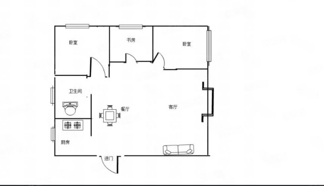 和平村F区3室2厅1卫97㎡南北24万