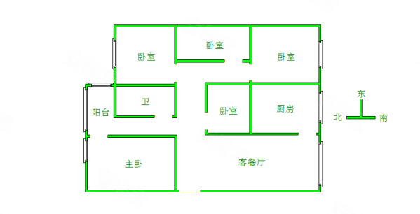 富新花园5室2厅1卫126㎡南北85万