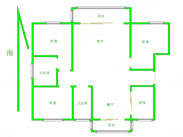 世家名门3室2厅2卫133㎡南260万