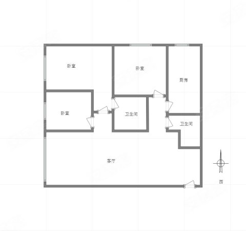 抗建大厦3室2厅2卫137.9㎡南117万