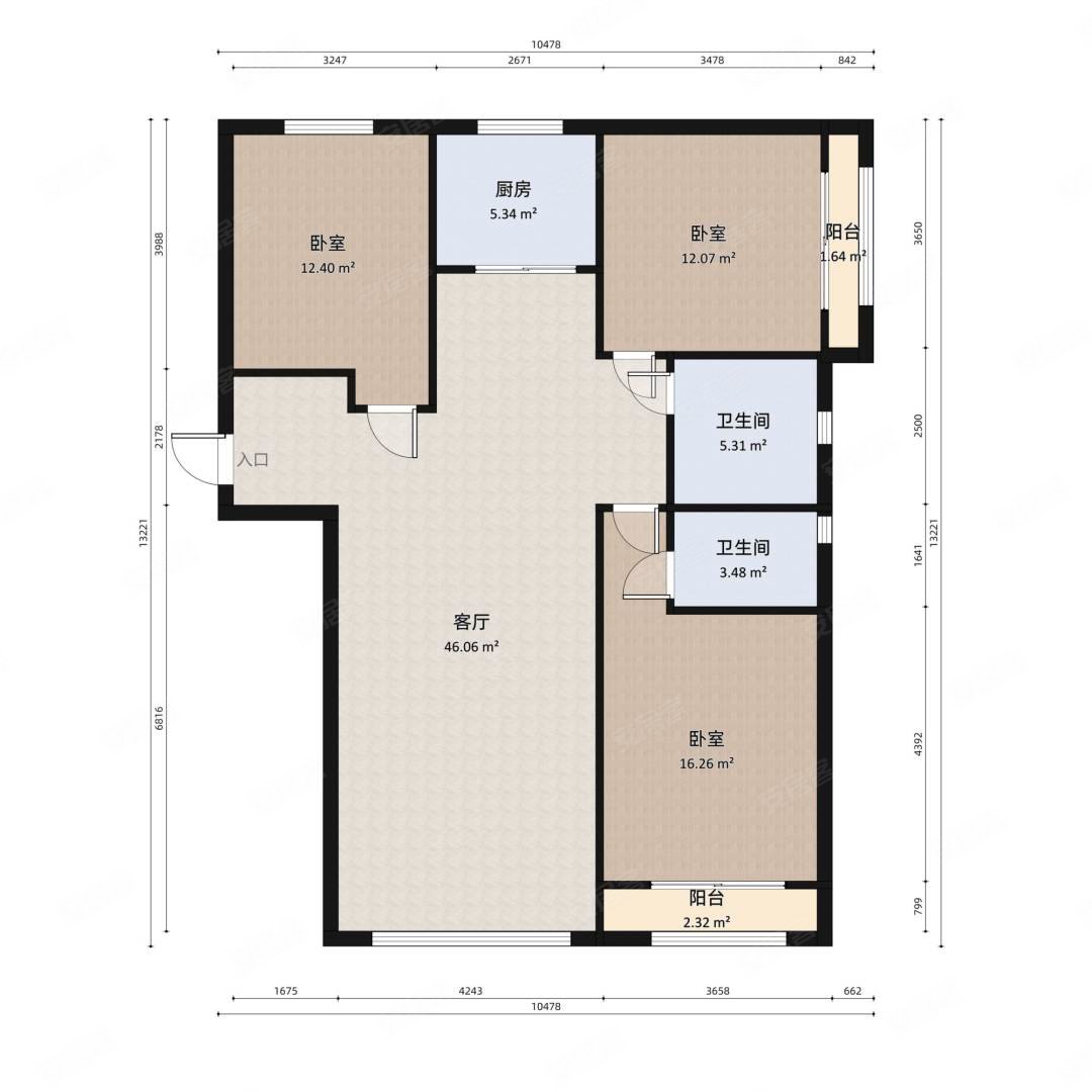 外国语旁亚星望江居南北通透大三室不临街不临路随时看