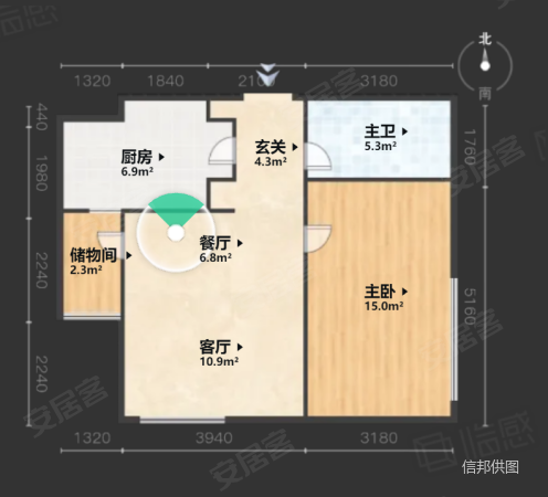 丽都悦府1室2厅1卫81.41㎡南800万