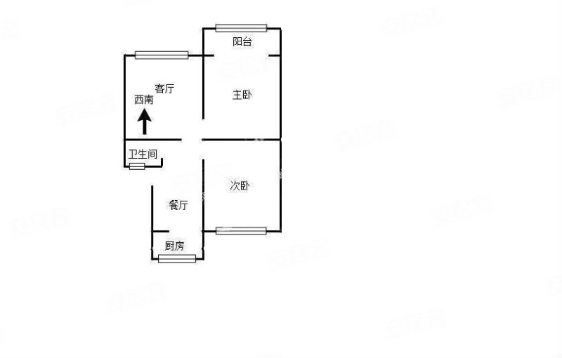 物资大院(官渡)2室2厅1卫51㎡南北48万