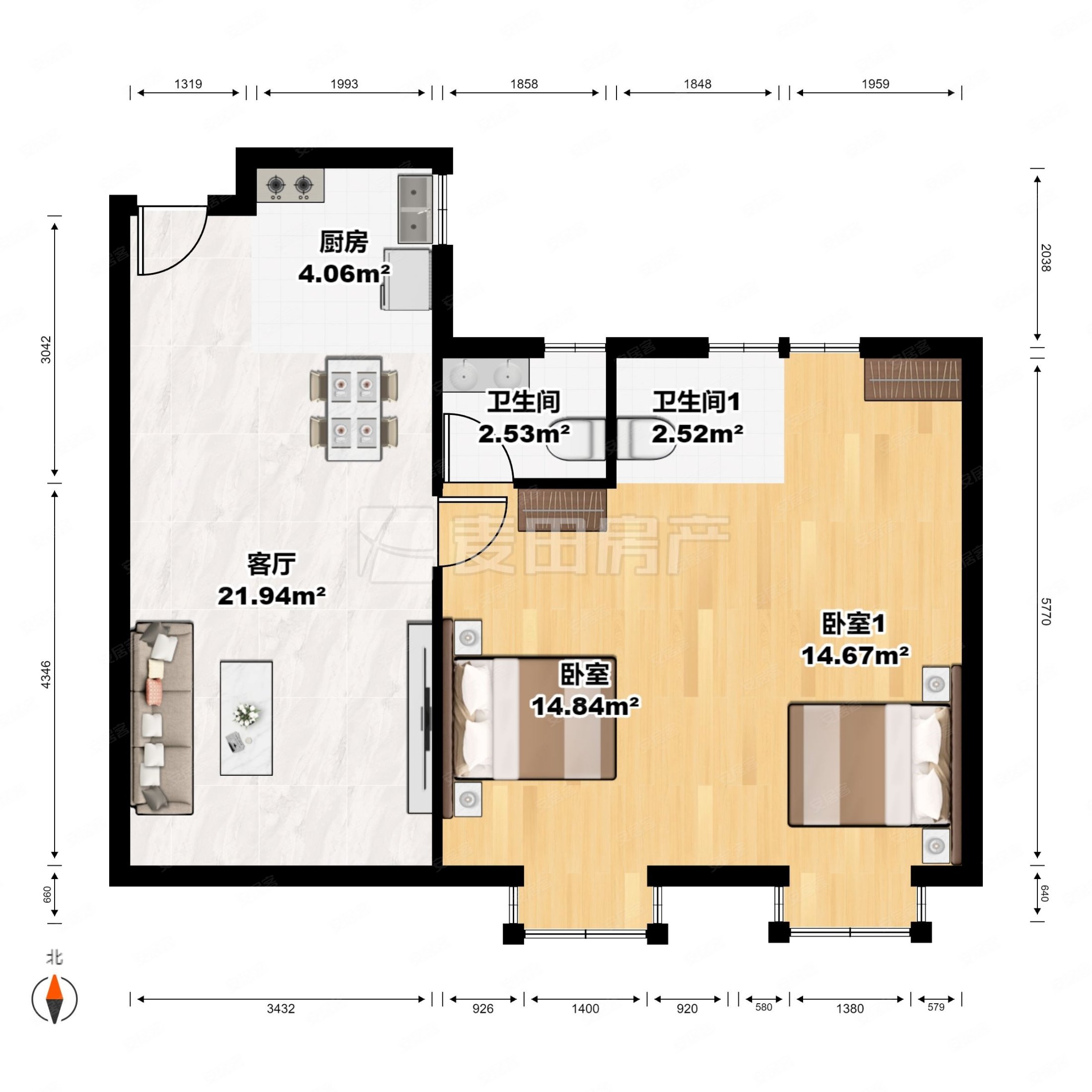 祥浦苑 满二 商圈成熟 有电梯 小三居 双卫