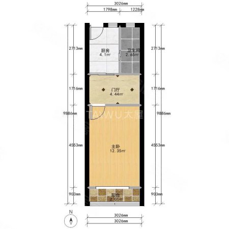 延吉中路14弄小区1室1厅1卫40.2㎡南北160万