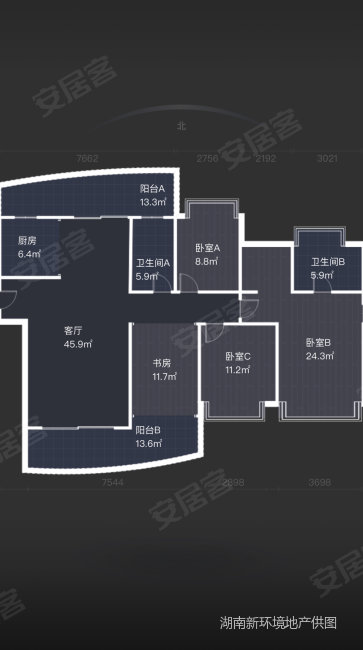 京武浪琴山二期4室2厅2卫175㎡南北498万