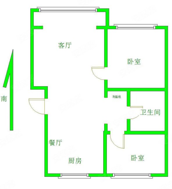 自由里2室1厅1卫87.72㎡南45万