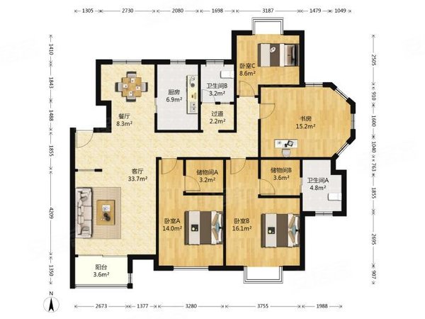 伊萨卡精装修4房2卫 现在风格 江景房 随时看房地铁口,钱塘租房-杭州