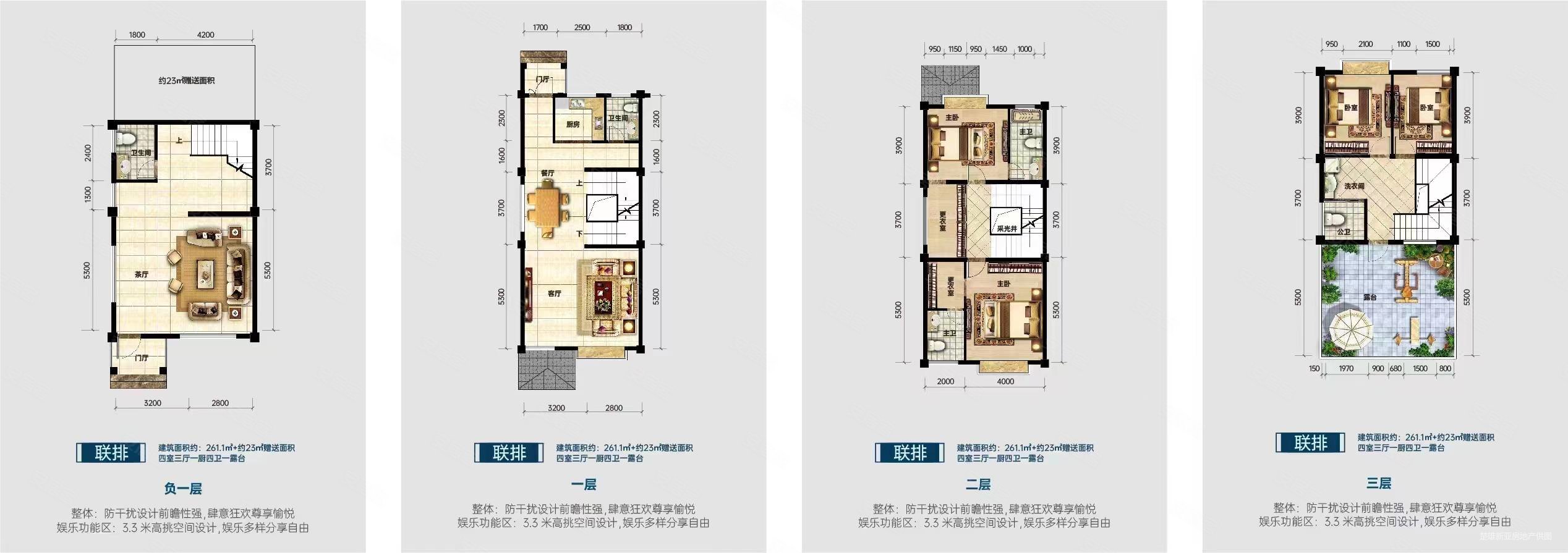 建华山水国际新城4室4厅5卫261㎡南北120万