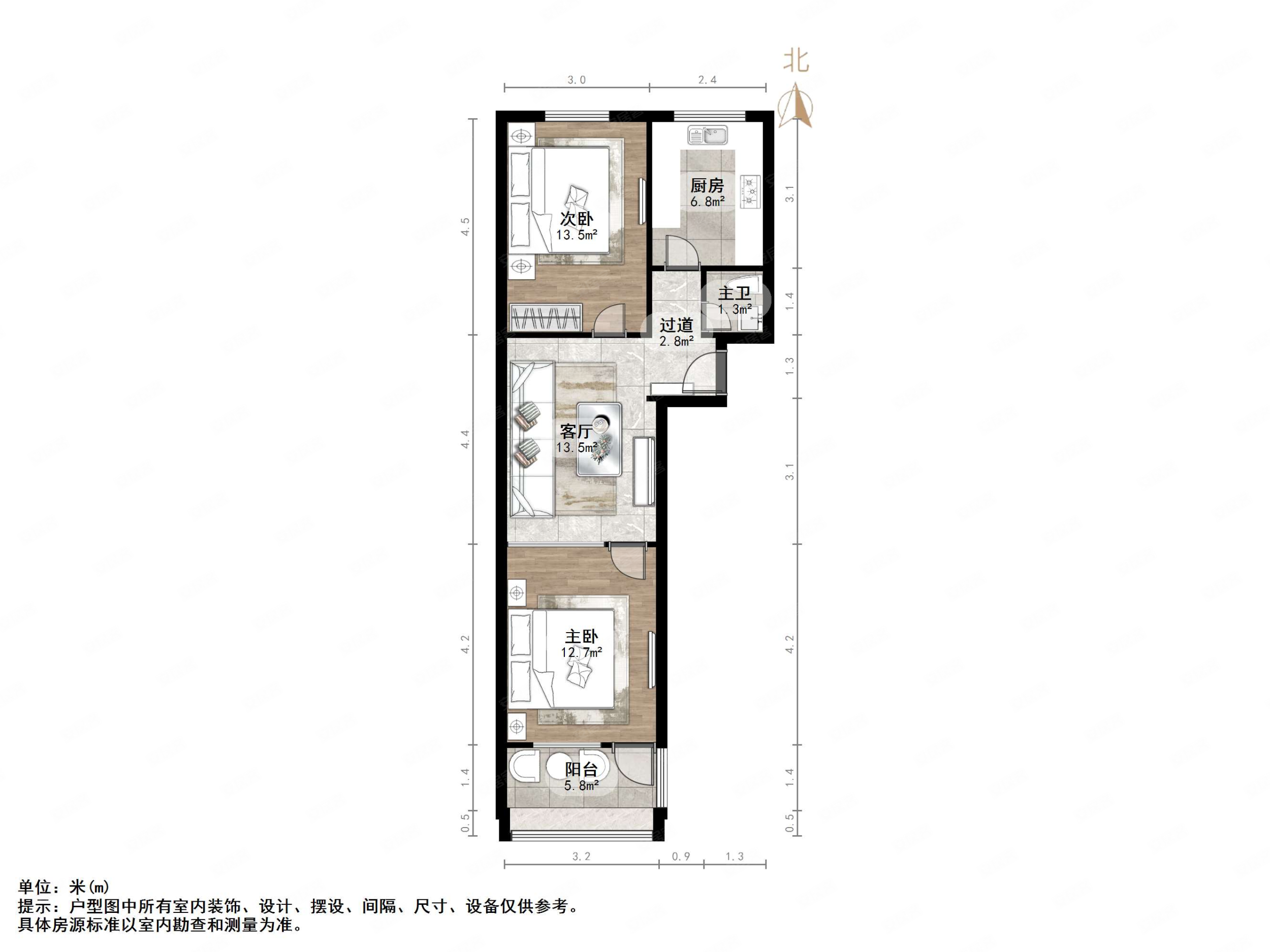 骊园小区2室1厅1卫65㎡南70万