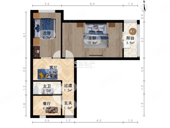 万和里2室1厅1卫63.6㎡西北92万