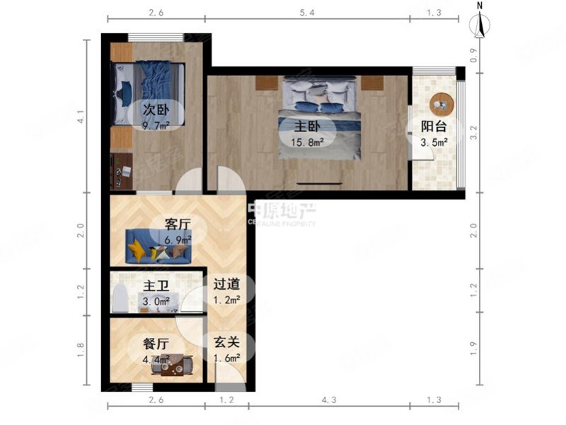 万和里2室1厅1卫63.6㎡西北92万