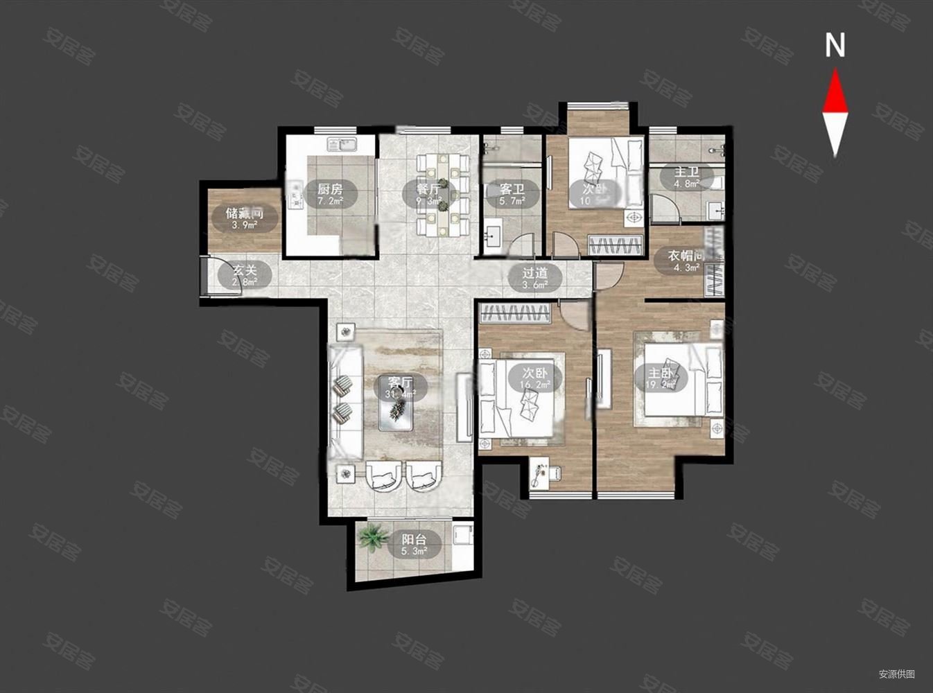 中央花园不到2w了急急急大四房诚心出售方便看房