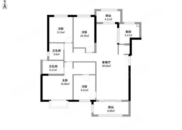 万科魅力之城4室2厅2卫132.6㎡东南198万