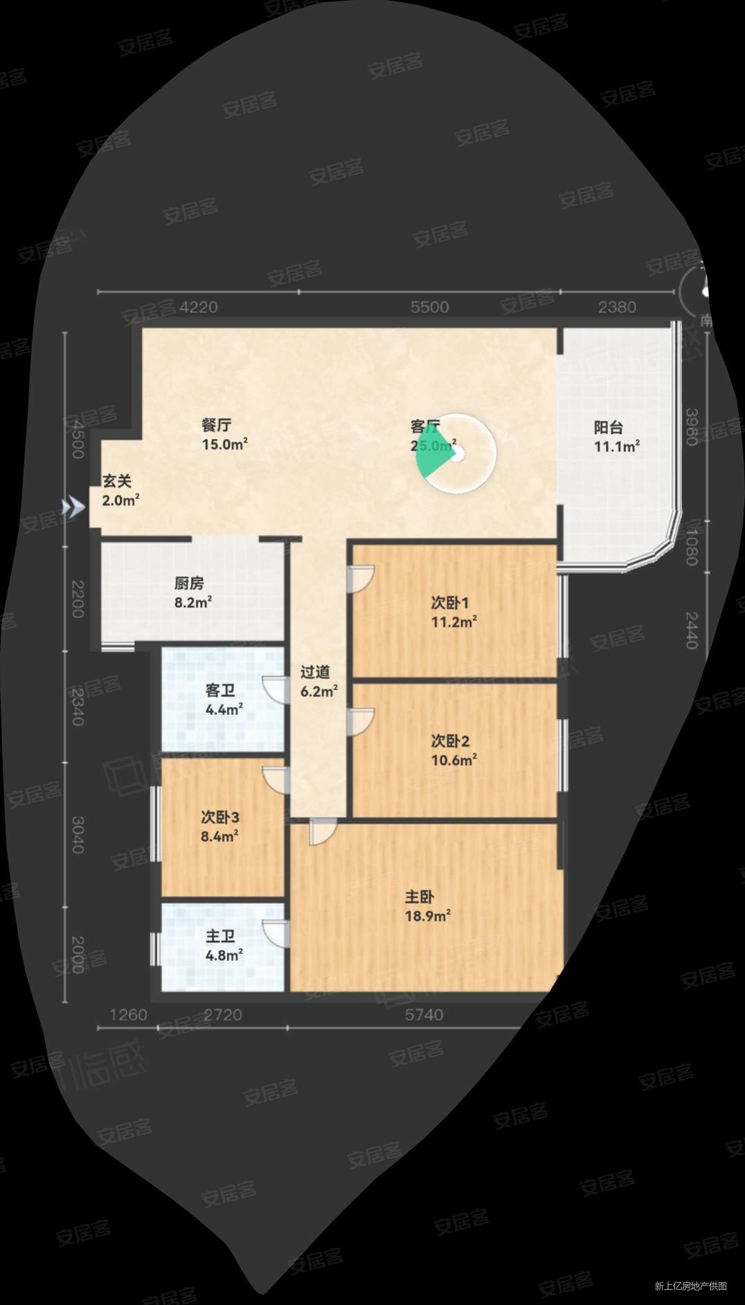 施达桂城4室2厅2卫167㎡南北61.8万