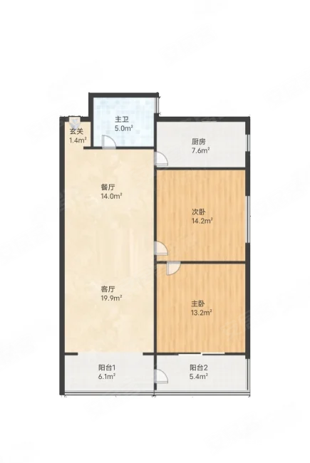 虹桥向日葵公寓2室2厅1卫124.81㎡南825万