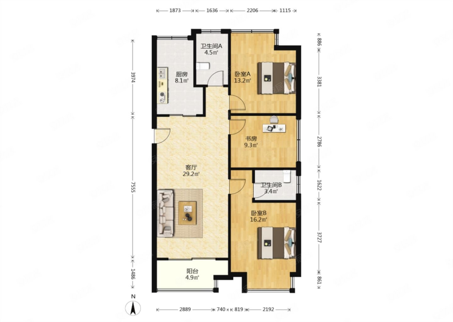 三期前排湖景房精装保养好中楼层全明户型通透