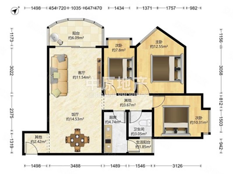 华侨小精选三房 近距离望江 视野好,荔港南湾二手房,430万,3室2厅,1卫