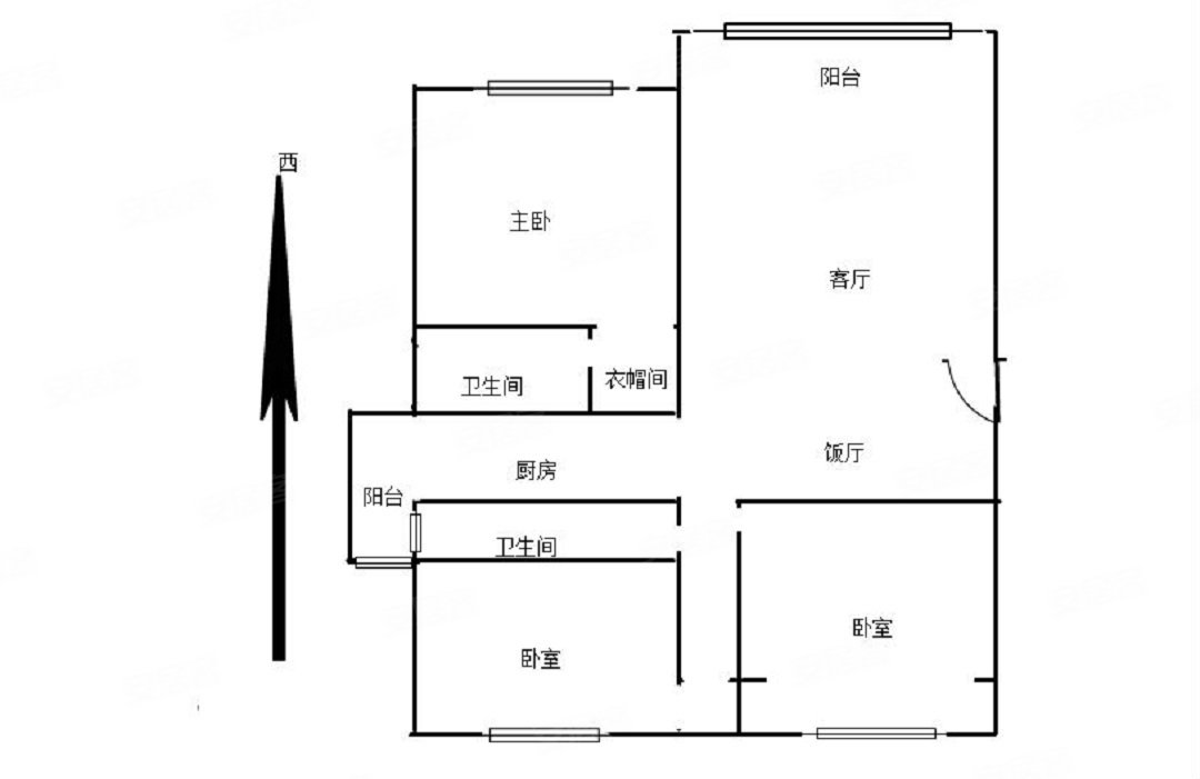 香樟俊园(2期)3室2厅2卫112.64㎡南北190万
