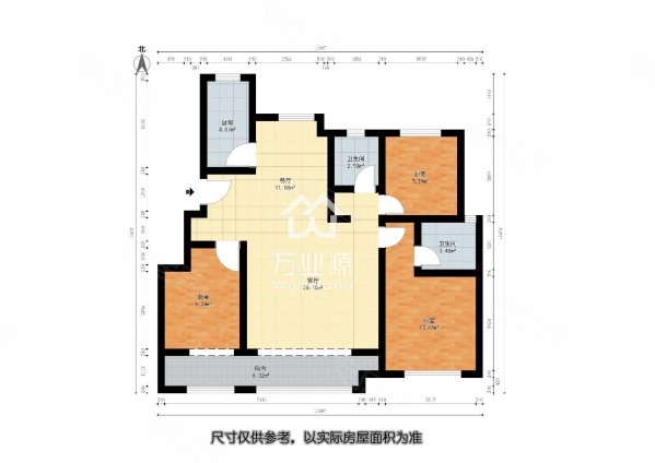 远洋博屿海博乐园3室2厅2卫110㎡南北130万