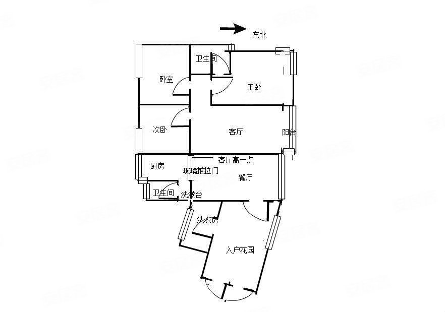 凯丽滨江3室2厅2卫130㎡南78万