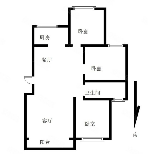 茗阳天下3区3室2厅1卫107㎡南北49万