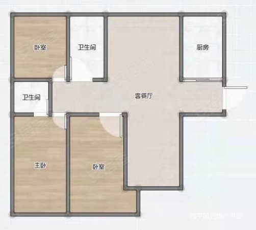 合和新城3室2厅2卫130㎡南北52万