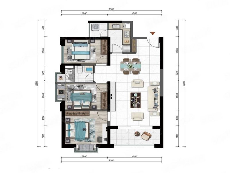 双地铁口旁南北通透 端户 纯板房 配套成熟,俊发星湾俊园二手房,101万