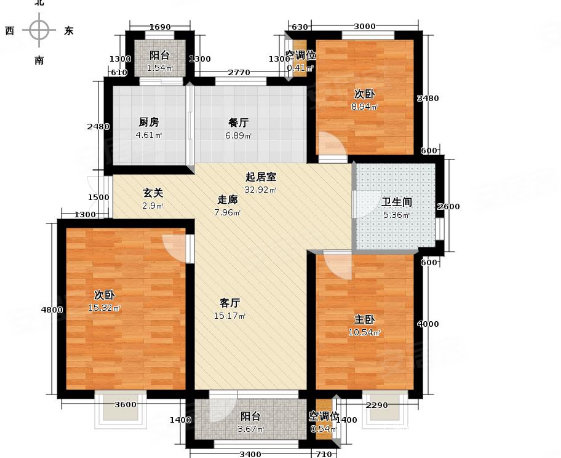 文一叶语湾3室2厅1卫118㎡南北77万