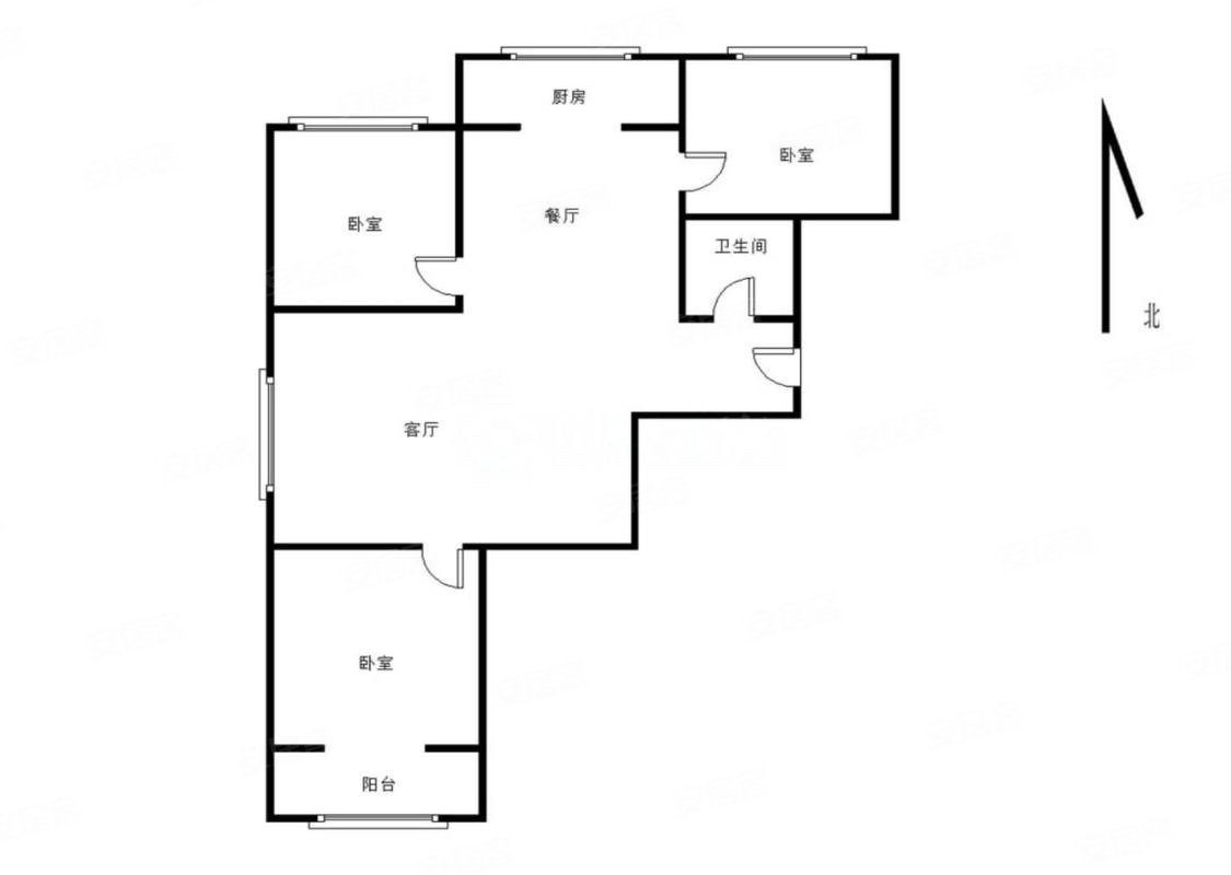 富嘉园小区3室2厅1卫107㎡南北76万