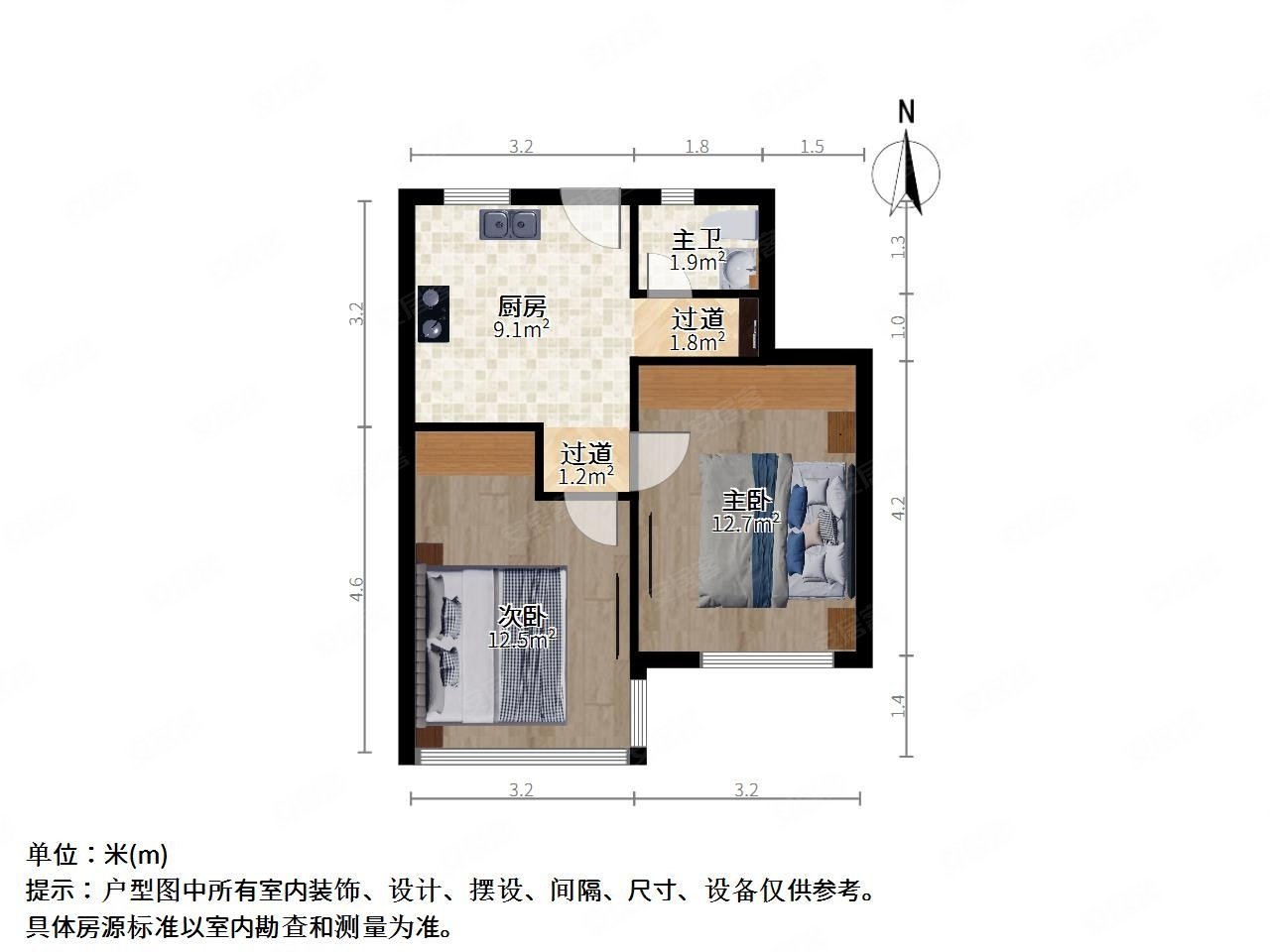 胶南小区2室1厅1卫47.37㎡南218万