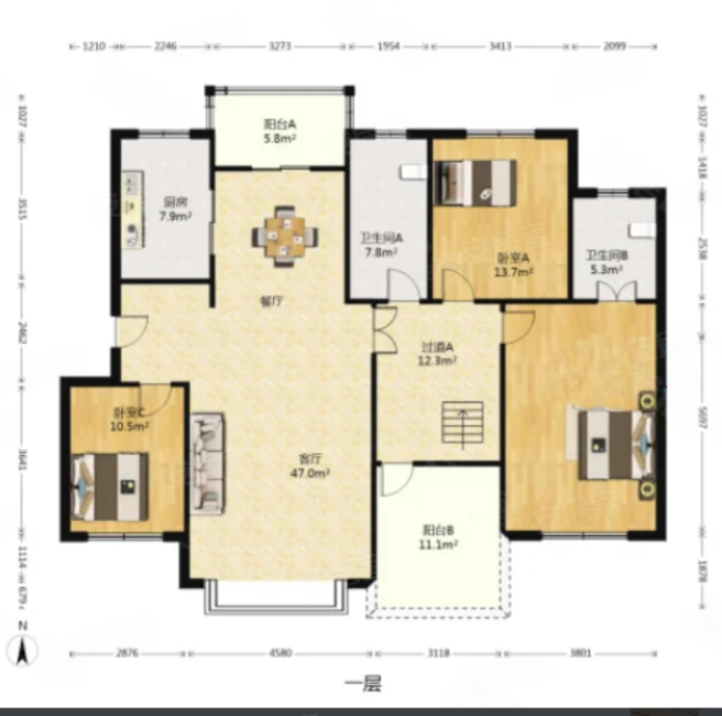 顺驰  大街浅水湾154.87平5室3厅3卫