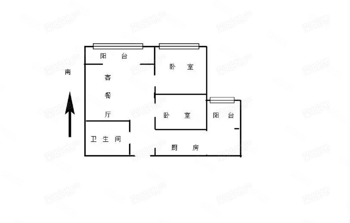 中环金界2室2厅1卫68.55㎡东71万