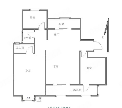 中海城3室2厅2卫129.64㎡南北120万