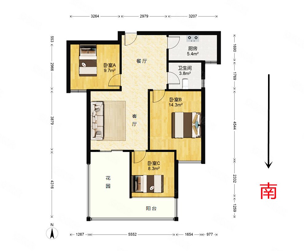 家天下(二期)二手房,144万,3室2厅,1卫,95.34平米-合肥安居客