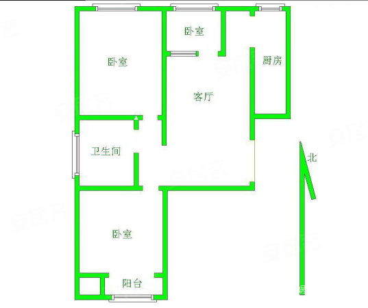 上林风景3室2厅1卫91.75㎡南北83万