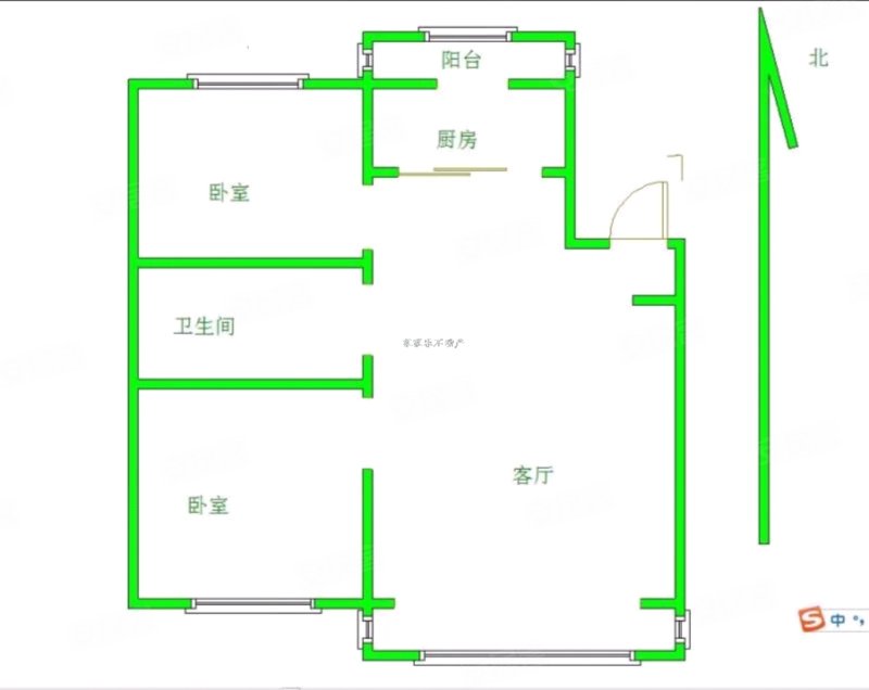 城建明居园2室2厅1卫97.68㎡南北58万