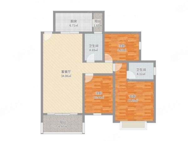 金华婺城婺城江南泰地金水湾妇保院旁 大两房 边套采光好 欧式装修 自住装修出租房源真实图片