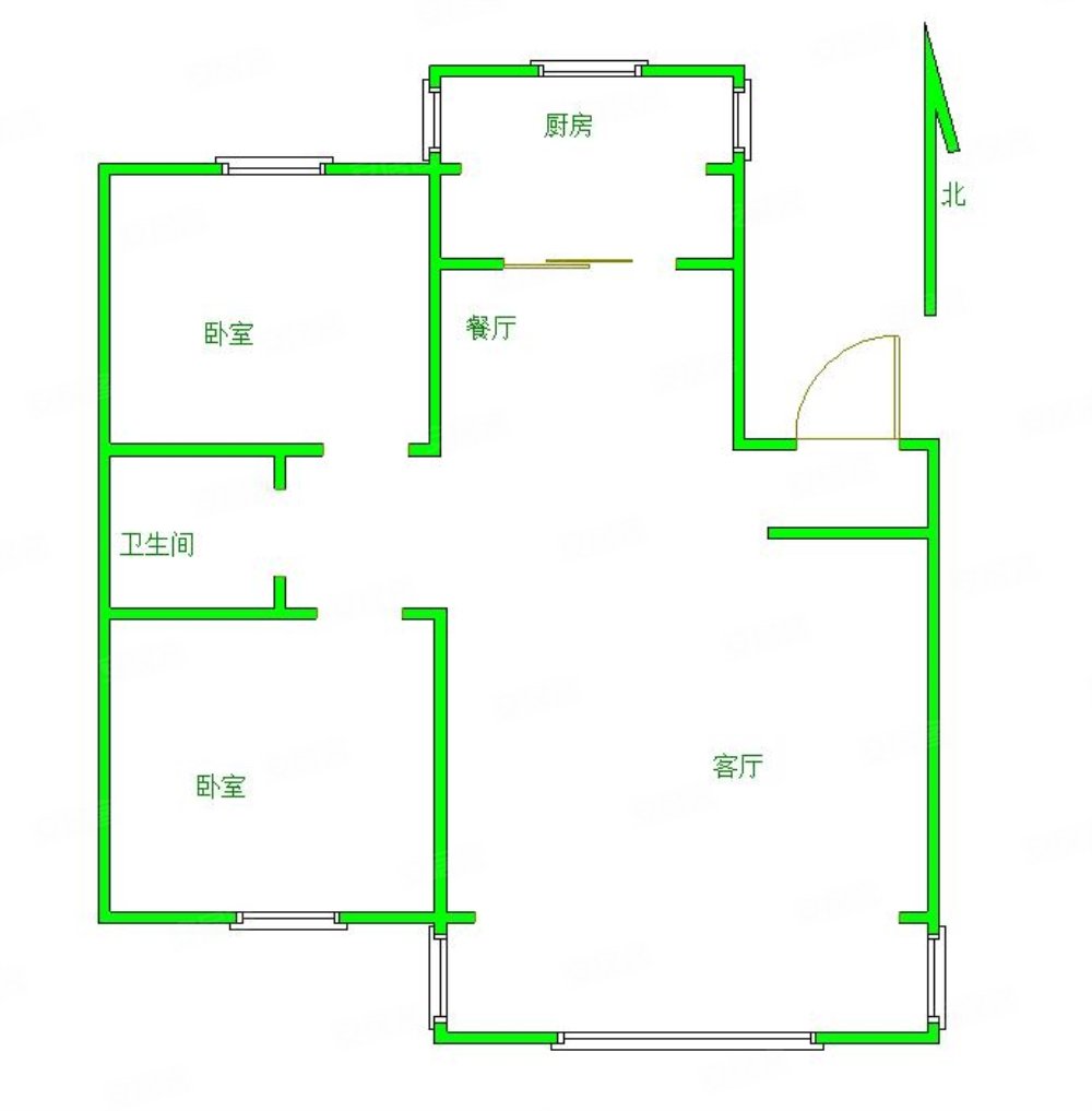 七彩阳光2室2厅1卫98.13㎡南北80万