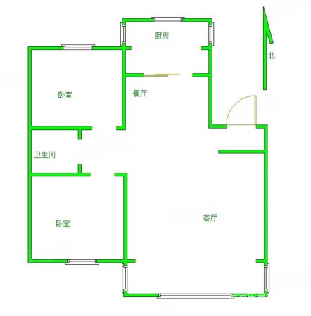 七彩阳光2室2厅1卫98.13㎡南北80万