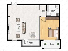 天津北辰宜兴埠花香漫城 1室1厅1卫出租房源真实图片