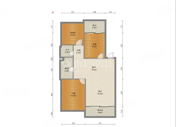 幸福苑(浦北县)3室2厅2卫99㎡南38万