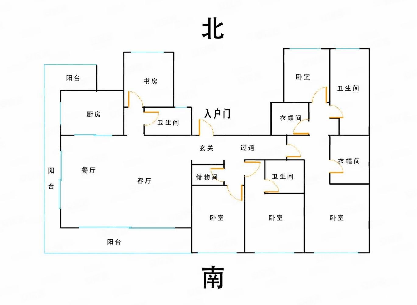 宁波府5室2厅3卫227.24㎡南北1800万