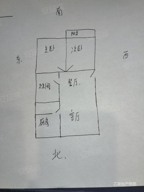 淀湖山庄(103弄)2室2厅1卫90㎡南北185万