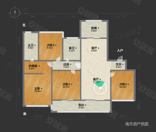 欢乐海岸(二三四期)4室2厅2卫138.57㎡南450万