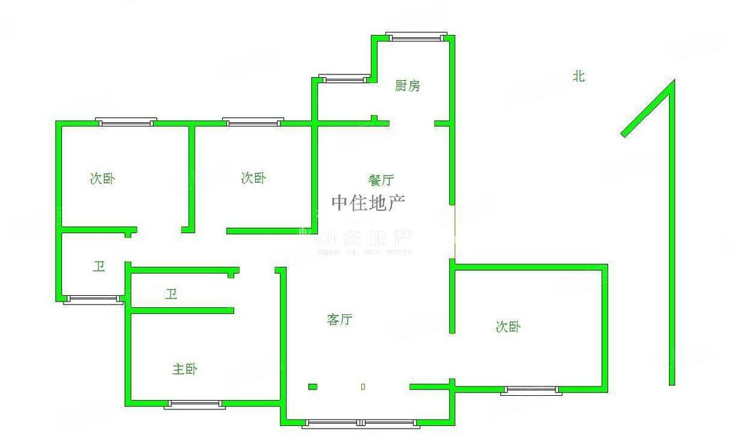 恒大翡翠华庭4室2厅2卫162.22㎡南北215万