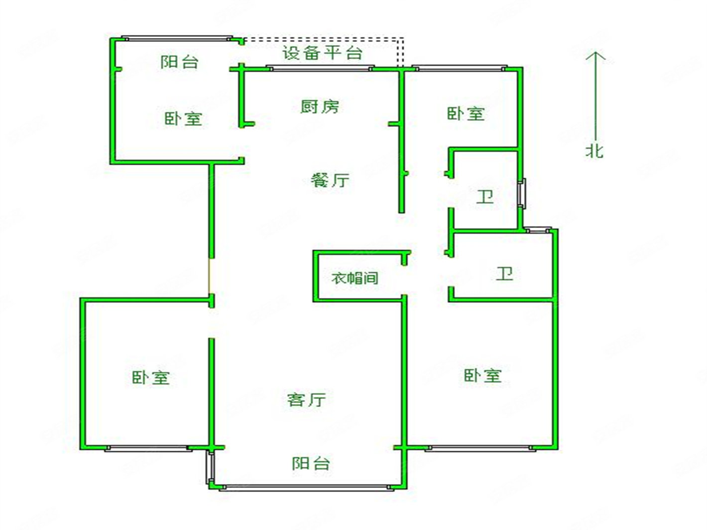 138平米户型图图片